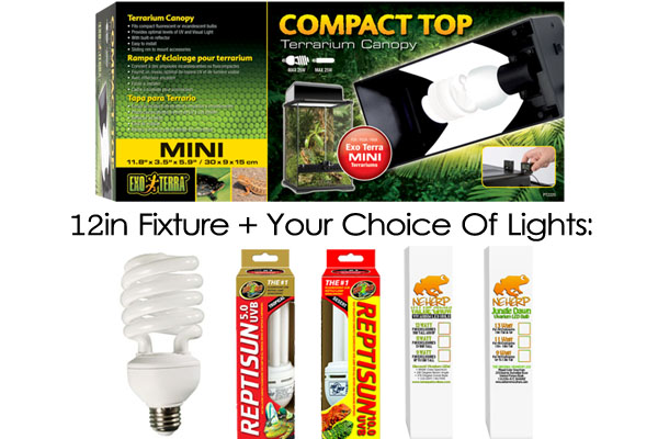 Plant Lights For Exo Terra Compact Top 12in For 20GL Vert. Terrarium