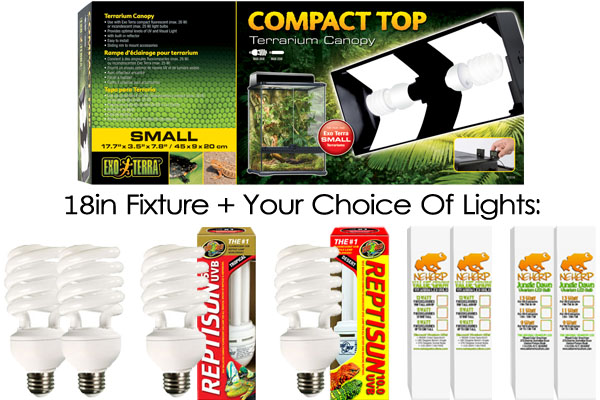 Plant Lights For Exo Terra Compact Top 18in For 20GL Vert. Terrarium