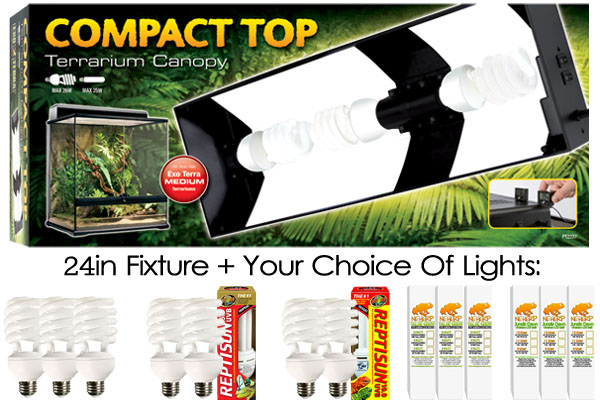 Plant Lights For Exo Terra Compact Top 24in For 29G Vert. Terrarium